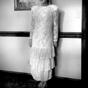 Ivory Silk & Sequin / Mother of the Bride Dress